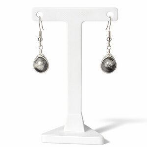 Larvikite Wire Wrapped Earrings